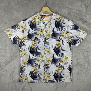 Newport Isle Shirt Men's XXL Floral Hawaiian‎ Button Down Collared Neck